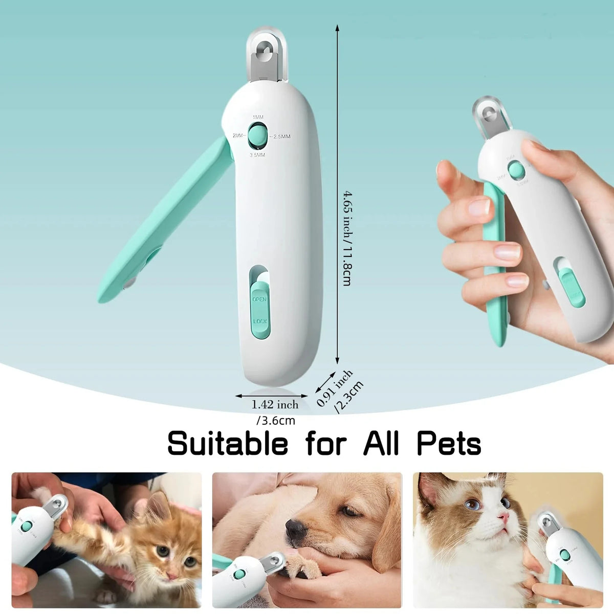 Adjustable Safety Cat Nail Clipper – Professional Over-Cut Prevention Grooming Tool