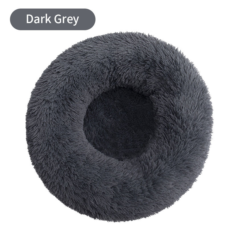Round Plush Pet Bed – Cozy Winter Warm Mattress for Cats & Dogs