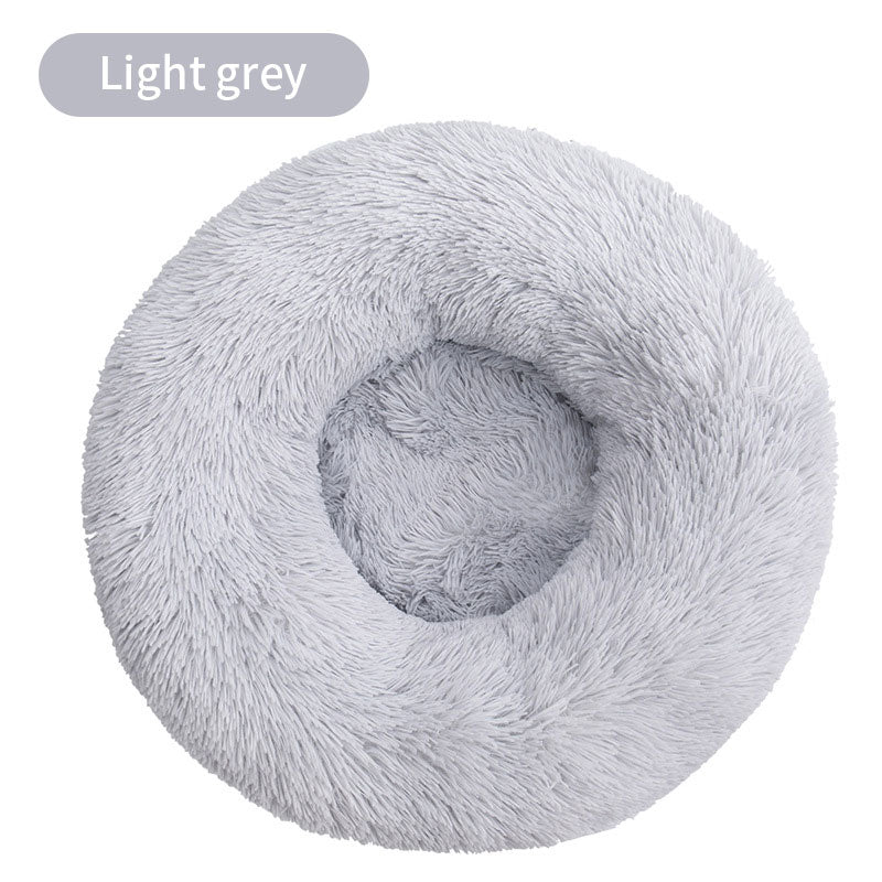 Round Plush Pet Bed – Cozy Winter Warm Mattress for Cats & Dogs