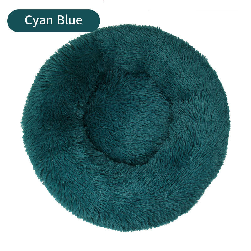 Round Plush Pet Bed – Cozy Winter Warm Mattress for Cats & Dogs