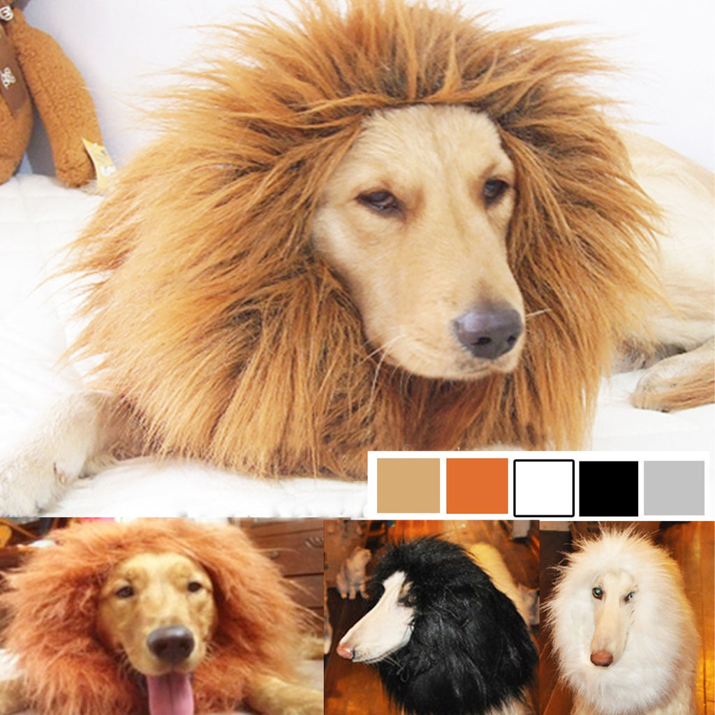 Pet Lion Wig Hat – Funny Dog Lion Mane Headgear Costume