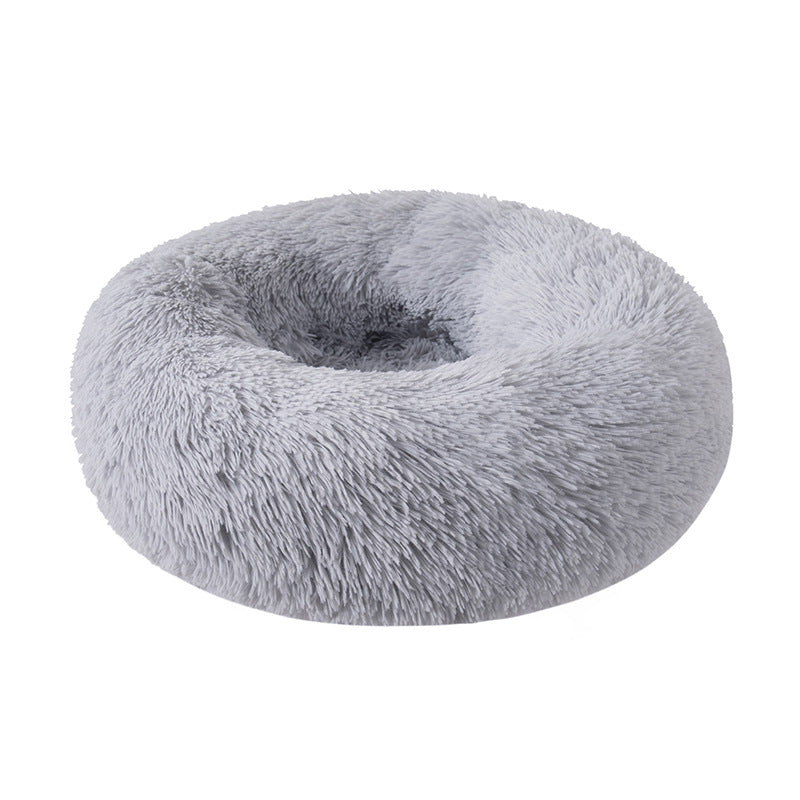 Round Plush Pet Bed – Cozy Winter Warm Mattress for Cats & Dogs